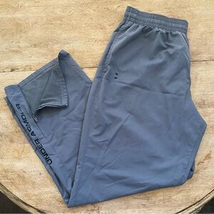Under Armour Men’s Sz XL Gray Lined Ankle Zip Windbreaker Pants‎